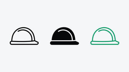 Fototapeta premium Hard hat protective helmet icons set with protective construction industrial