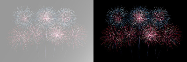 Obraz premium Vibrant festive fireworks with colorful glowing bursts celebrating special moments and holidays