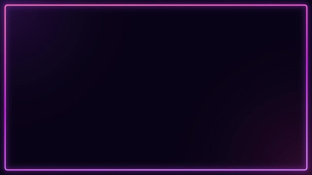 Neon pink glowing rectangular frame border overlay, minimalist cyberpunk light effect rectangle