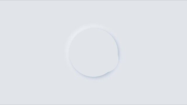 Minimalist neumorphic loading spinner animation, soft ui circle progress indicator for modern web and app interface 4k