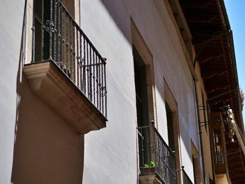 European Historic Building Facade with Balconies