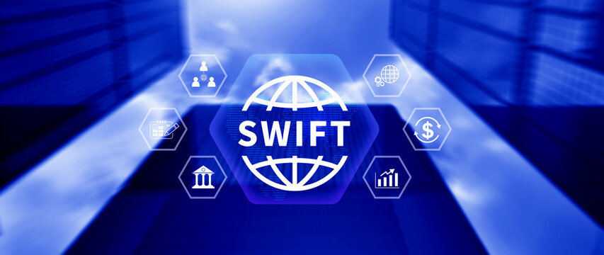 SWIFT. Society for Worldwide Interbank Financial Telecommunications, online payment and financial regulation concept, Business and Technology Concept. not ai