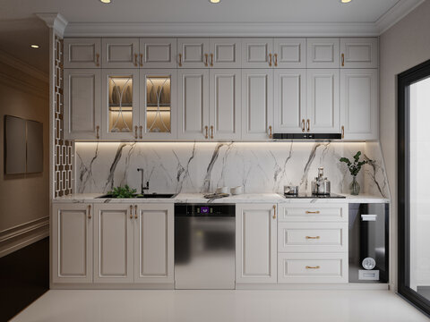 Luxury home interior, living room. 3d rendering