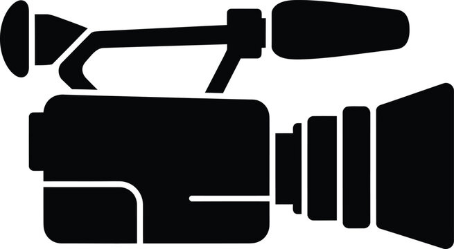 Silhouette vector video camera equipment for professional film production design