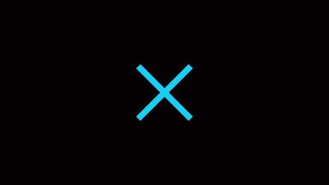 Red Cross Cancel Icon Animation for Error Warning and Delete Symbol.