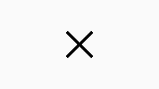Red Cross Cancel Icon Animation for Error Warning and Delete Symbol.
