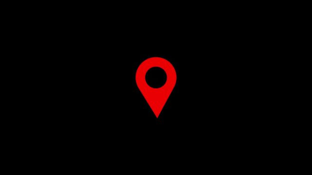 Location Map Pin Navigation Marker Icon Animation with GPS Pointer.