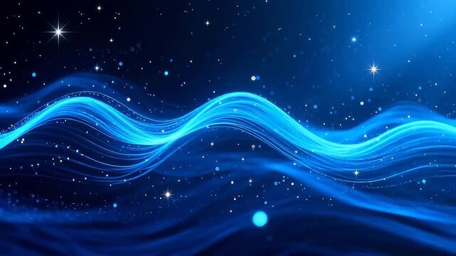 Blue wave patterns in a starry space