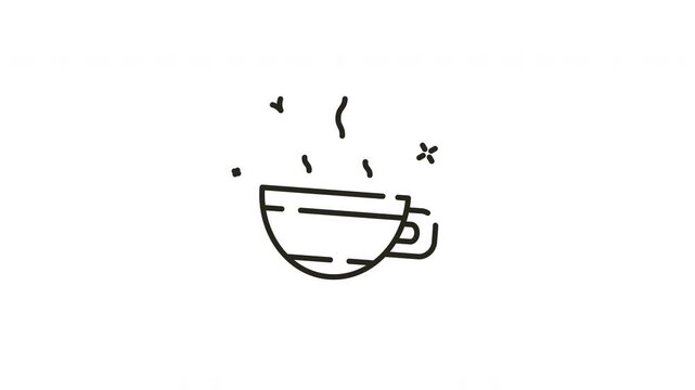 Animation Icon of Hot Coffee Cup Looping for Beverage and Cafe Concepts
