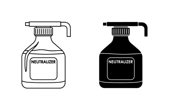 Neutralizer Spray Bottle Icon, Chemical Container Vector, Liquid Dispenser Graphic