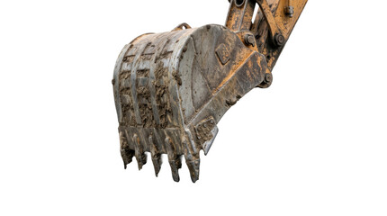 Heavy construction excavator bucket in action © Ivan
