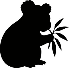 Koala Eating Eucalyptus Silho... © Aura Artistry