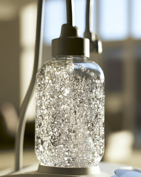 Oxygen concentrator humidifier bottle breathing oxygen medical device transparent water droplet