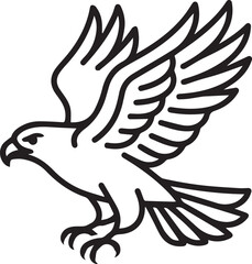Obraz premium Eagle soaring in flight with wings spread wide. Majestic bird of prey gliding against clear sky backdrop for wildlife design projects.