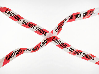 Obraz premium Red and white striped caution warning tape