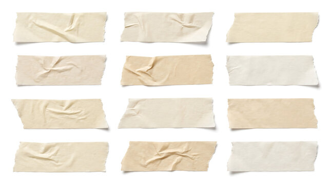 Set of assorted adhesive paper tape strips
