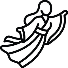 Obraz premium Flying Celestial Goddess in Traditional Robes Line Art