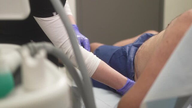 Preparing Male Abdomen for CoolSculpting Treatment