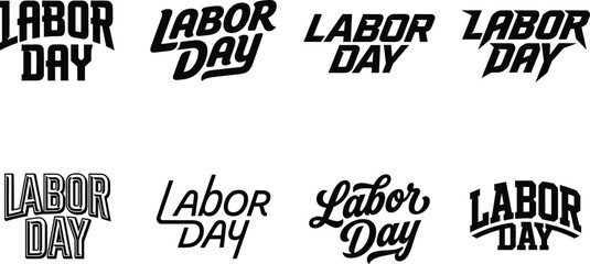 Obraz premium Labor Day Lettering Set with Bold, Script, and Condensed Text Styles for Posters, Banners, T-Shirts, and Holiday Branding Designs