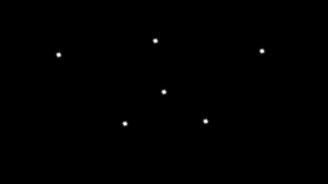 Geometric light patterns forming during abstract digital animation with dark background and subtle glow