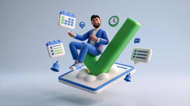 Businessman Celebrating Success on Mobile Device Growth