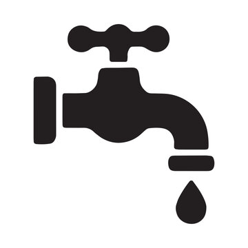 Water faucet with dripping drop icon dripping plumbing conservation environment resource bathroom