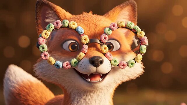 Adorable 3D Animated Fennec Fox, Ideal for Children's Content and Video Editing.	