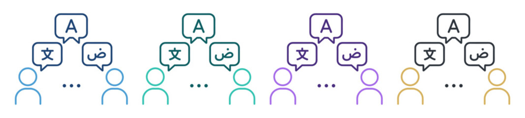 translation language communication speech bubbles icon set on transparent background © D. Resonant Studio