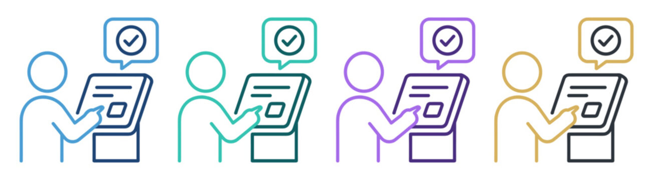 person reviewing document approval outline icon on transparent background