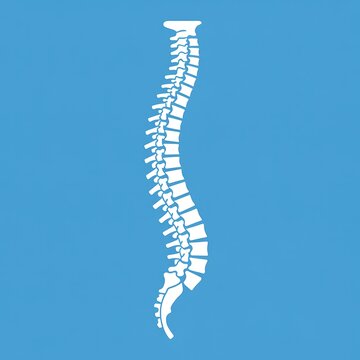 Human spine anatomy illustration on blue background