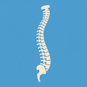 Human spine anatomy icon on blue background