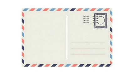 Obraz premium Vintage airmail postcard with stamp and border design