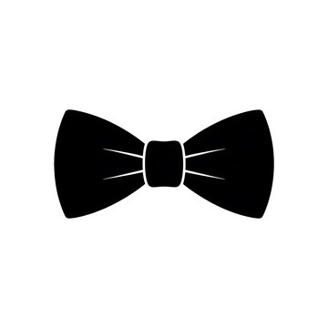 Black bow tie icon for formal wear and fashion