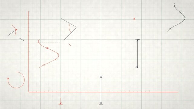 Graph Paper Grid with Blueprint Drafting Lines Drawn and Erased Seamless Loop in vibrant cream tones