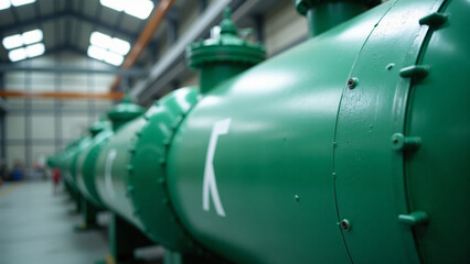 Naklejka premium Green Hydrogen Tank with Pipeline Detail for Industrial Use