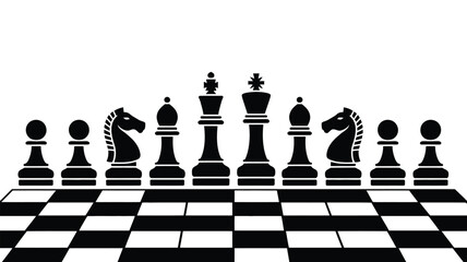 Chess Pieces Vector Collection Featuring King Queen Rook Bishop Knight and Pawn Figures for Strategy Board Games and Educational Materials © SHORIF VTZ