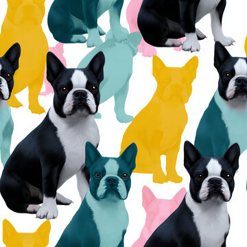 French Bulldog Seamless Pattern