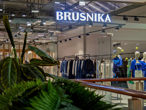 Brusnika Clothing Store Interior with Modern Fashion Display