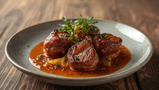 barbecued beef kidneys with condiments