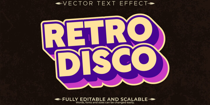 Retro sticker text effect, editable 70s and 80s text style