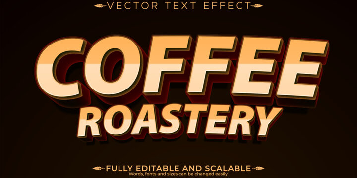 Coffee Roastery text effect, editable warm and rustic text style