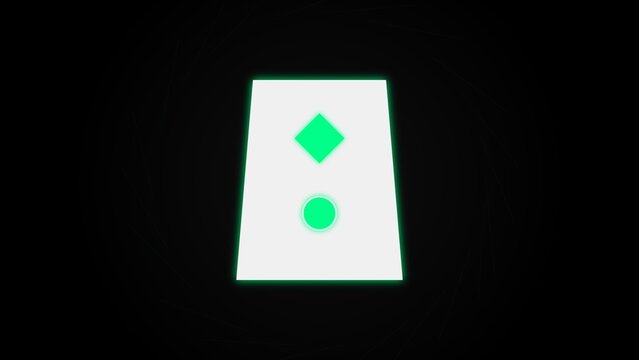 Symmetrical Alien Rune Tablet Node with Emerald Glow