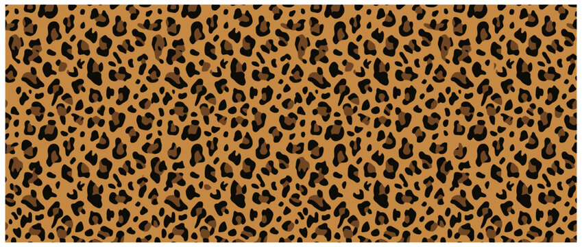 Seamless Leopard Fur Pattern On A Brown Background