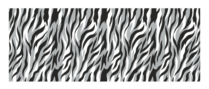 Seamless Zebra Stripe Pattern Background In Black White And Gray