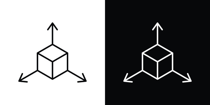 3D modeling icon line artwork group