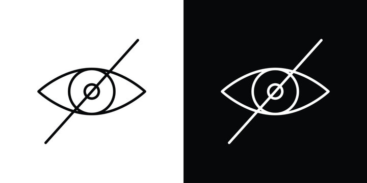 Blindness icon line artwork group