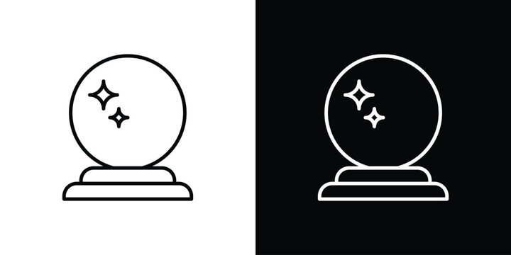 Crystal ball icon line artwork group