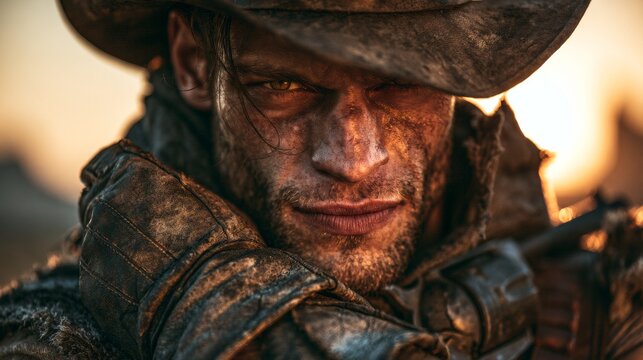 Portrait of an Old West cowboy
