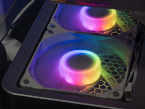 RGB Computer Cooling Fans with Colorful Lighting Effects