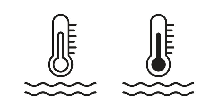 Car temperature icon editable pictograms collection
